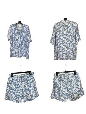 ALLFENIX Botanical Cabana Men's Swim Trunks and Shirt Set NWT